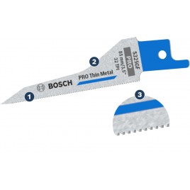 BOSCH Brzeszczot do cienkiego metalu PRO Thin Metal S325GF Blade, 1,25 x 7 x 85 mm, 5 szt.