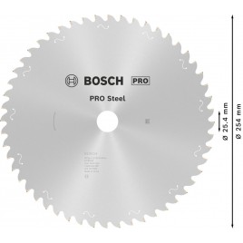 BOSCH Tarcza pilarska PRO Steel, do narzędzi przewodowych, 254 × 2,2 × 25,4 mm, T52