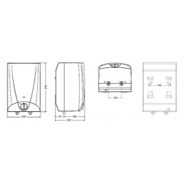 CLAGE S 5-U/SNT Podgrzewacz wody 2kW/230V + bateria 4100-42055