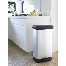 CURVER DECO BIN 50L Kosz na śmieci 39 x 29 x 73 cm srebrny 02162-582