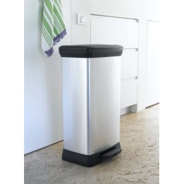 CURVER DECO BIN 50L Kosz na śmieci 39 x 29 x 73 cm srebrny 02162-582