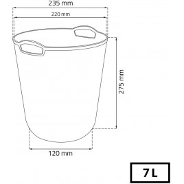 CURVER KNIT 7L Kosz na papier 24 x 23 x 27 cm kremowy 03678-X64