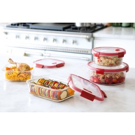 CURVER SMART COOK 0,9L Pojemnik szklany 20 x 15 x 7 cm transparentny/czerwony 00114-472