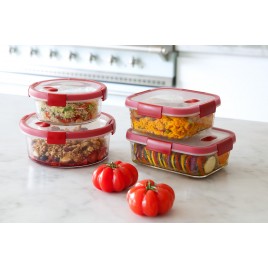 CURVER SMART COOK 0,9L Pojemnik szklany 20 x 15 x 7 cm transparentny/czerwony 00114-472
