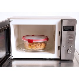 CURVER SMART COOK 1,2L Pojemnik okrągły szklany 20 x 11 c transparentny/czerwony 00116-472