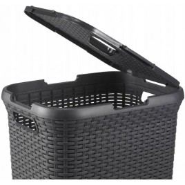 CURVER STYLE 60L Kosz na bieliznę 44,8 x 61,5 x 34,1 cm, ciemny szary 00707-308
