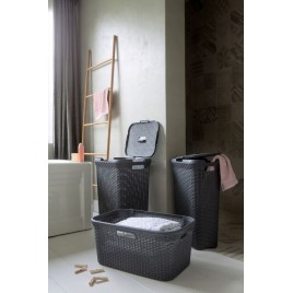 CURVER STYLE 60L Kosz na bieliznę 44,8 x 61,5 x 34,1 cm, ciemny szary 00707-308