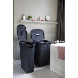 CURVER STYLE 60L Kosz na bieliznę 44,8 x 61,5 x 34,1 cm, ciemny szary 00707-308