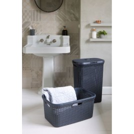 CURVER STYLE 60L Kosz na bieliznę 44,8 x 61,5 x 34,1 cm, ciemny szary 00707-308