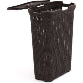 CURVER STYLE 40L Kosz na bieliznę 44,8 x 61,5 x 26,5 cm, ciemny brąz 00709-210
