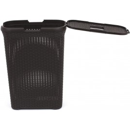 CURVER STYLE 40L Kosz na bieliznę 44,8 x 61,5 x 26,5 cm, ciemny brąz 00709-210