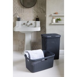 CURVER STYLE 40L Kosz na bieliznę 44,8 x 61,5 x 26,5 cm, ciemny szary 00709-308