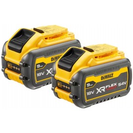 DeWALT DCB132X2 XR FLEXVOLT 54 V zestaw (2×akumulator 9,0 Ah+podwójna ładowarka DCB132)