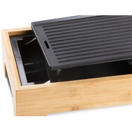 DOMO Bamboo Style Elektryczny grill stołowy Plancha (36x14cm/1000W) DO9270G