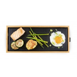 DOMO Bamboo Style Elektryczny grill stołowy Plancha (36x14cm/1000W) DO9270G