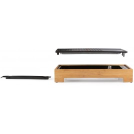 DOMO Bamboo Style Elektryczny grill stołowy Plancha (42x28cm/1800W) DO9271G