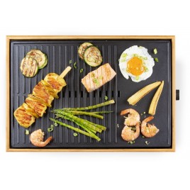 DOMO Bamboo Style Elektryczny grill stołowy Plancha (42x28cm/1800W) DO9271G