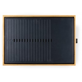 DOMO Bamboo Style Elektryczny grill stołowy Plancha (42x28cm/1800W) DO9271G
