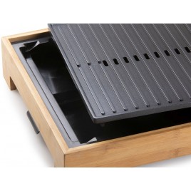 DOMO Bamboo Style Elektryczny grill stołowy Plancha (42x28cm/1800W) DO9271G