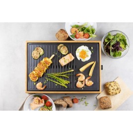 DOMO Bamboo Style Elektryczny grill stołowy Plancha (42x28cm/1800W) DO9271G