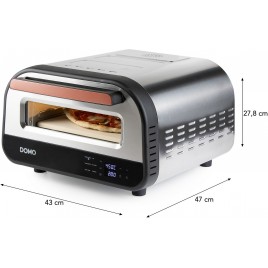 DOMO Genius Piekarnik do pizzy, stal nierdzewna, z kamieniem do pieczenia DO9289PZ