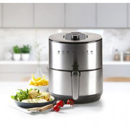DOMO Digitale Heißluftfritteuse, 4 l, 1500 W, Edelstahl DO530FR
