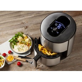 DOMO Digitale Heißluftfritteuse, 4 l, 1500 W, Edelstahl DO530FR