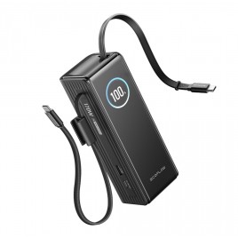EcoFlow RAPID Powerbank (25 000 mAh, 170 W) 2×100 W wbudowany kabel USB-C – czarna