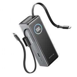 EcoFlow RAPID Powerbank (25 000 mAh, 170 W) 2×100 W wbudowany kabel USB-C – srebrna