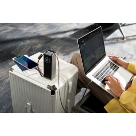 EcoFlow RAPID Powerbank (25 000 mAh, 170 W) 2×100 W wbudowany kabel USB-C – srebrna