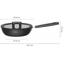 Fiskars Hard Face Patelnia szefa kuchni z pokrywką 24cm 1052230