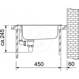 Franke Eurostar ETN 610 i, 455x435 mm, zlewozmywak stalowy, jedwab 101.0067.344