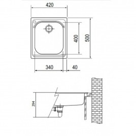 Franke SET N61 (zlew ze stali nierdzewnej AMX 610 + bateria FC 1839.031) 101,0441,955