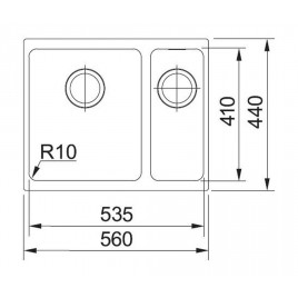 Franke Sirius SID 160, 560x440 mm, Zlewozmywak Tectonite® biały polarny 125.0331.036