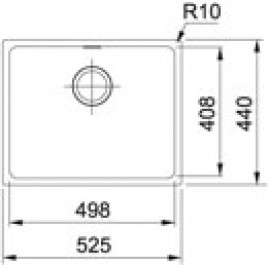 Franke Sirius SID 110-50, 525 x 440 mm, Zlewozmywak tectonite, Kamienny Szary 125.0501.044