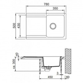 Franke Orion OID 611, 940x510 mm, zlewozmywak biały polarny 114.0288.541