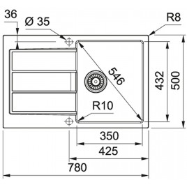 Franke Sirius 2.0 S2D 611-78, 780 × 500mm, Zlewozmywak, kamienny szary 143.0612.630