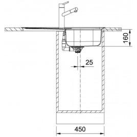 Franke Spark SKN 611-79, 790 × 500mm, zlew, Stal szlachetna gładka 101.0582.586