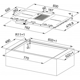 Franke Mythos FMY 839 HI 2.0 Okap + płytaindu kcyjna, Czarne szkło 340.0597.249