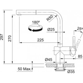 Franke Atlas Neo Sensor Baterie kuchenne, Wyciągana wylewka, Stal szlachetna 115.0625.523