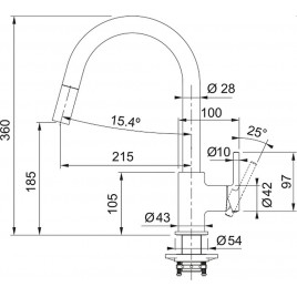 Franke Lina pull-out Bateria kuchenna, Czarny mat 115.0626.053