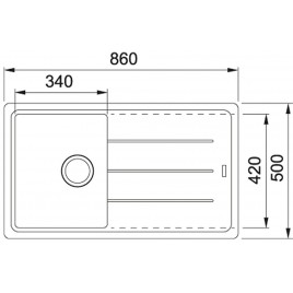 Franke Basis BFG 611-86, 860x500 mm, zlewozmywak fragranitowy, Beżowy 114.0336.914