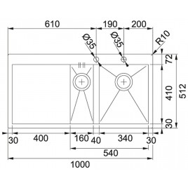 OUTLET Franke Planar PPX 251,1000x512 mm,zlewozmywak stalowy prawy 127.0203.468 USZKODZONY OUTLET Franke Planar PPX 251,1000x512 mm,zlewozmywak stalowy prawy 127.0203.468 USZKODZONY