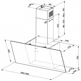 Franke Evo FPJ 615 V BK A Okap, Czarne szkło 110.0361.890