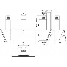 Franke Vertical Evo FPJ 915 V BK A, Okap Czarne szkło 110.0361.902