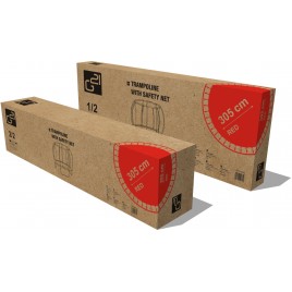 G21 SpaceJump Trampolina, 305 cm, czerwona, z siatką ochronną + darmowa drabinka 69042680