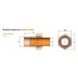 GEBO MAS złączka zaciskowa z gwintem wewnętrznym, 1/2" × 15 mm 04.310.00.0115