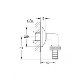 GROHE Osprzęt specjalny WAS® kolanko przyłączeniowe węża 1/2" 41125000