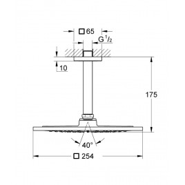 GROHE Rainshower® F-Series Deszczownica 10" 254 x 254 i ramię 142 mm, chrom 26061000