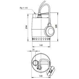 Grundfos UNILIFT KP 150 A1 Pompa zatapialna z pływakiem i 10m kablem 011H1800